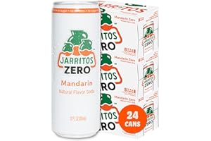 Jarritos - Mexican Soda Soft Drinks, Mandarin ZERO Sugar (12 oz, 355ml) 24 Cans (3 Boxes of 8) - Sugar Free - 0 Calories, 0g Fat - Made in Mexico - Natural Flavor Soda Pop - Party & BBQ Beverages