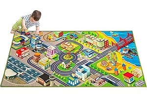 JOLLIEJAY Kids Carpet Playmat City Life 3D Playroom Rug | 30 x 60 Inch Extra Large Toddler Activity Mat for Race Cars & Toys | Playroom Rug Makes a Fun Educational Gift Idea for Boys & Girls