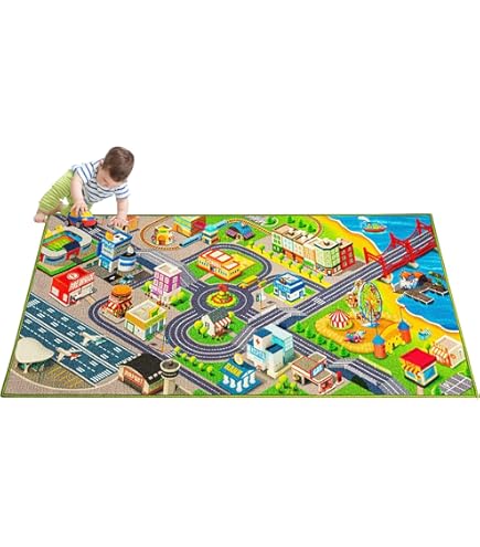 Amazon.com: Kids Carpet Playmat City Life 3D Playroom Rug