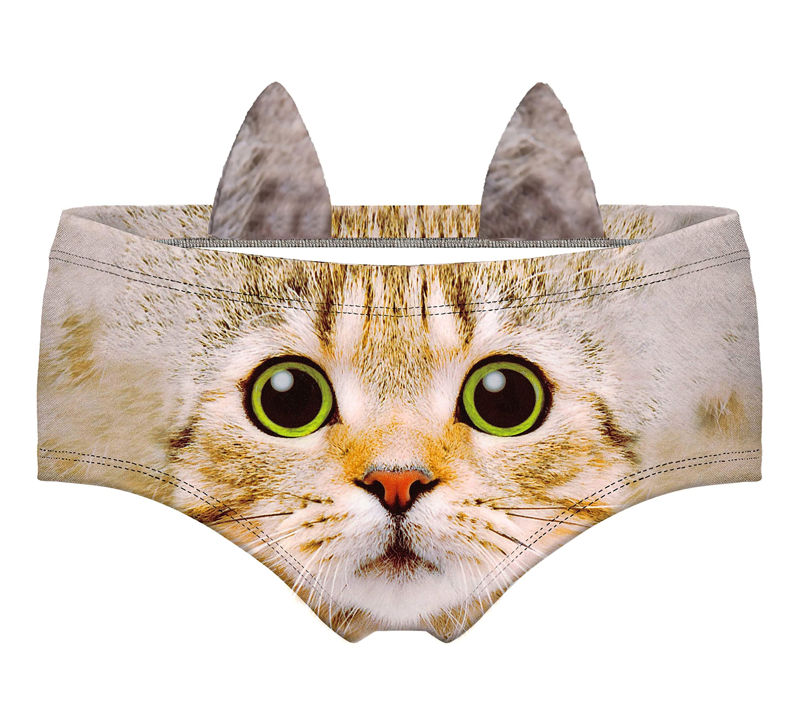 Photo 1 of JINKAIJIA Women's Flirty Sexy Funny Naughty 3D Printed Animal Tail Underwears Briefs Gifts With Cute Ears (EDNK007 L)