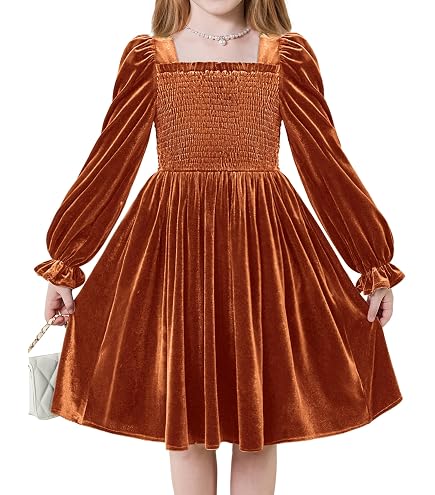 winter dresses for girls Tinypainter Little Girl Dress Velvet Long Sleeve Dress Girl Fall Party 3-8T Army Green: Clothing, Shoes & Jewelry Size:6-7 Y Cotton and Mohair Devon Dress Fable Stripe Sleeveless Midi