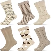 WeciBor Men's Elegant Patterned Design Dress Cotton Crew Socks | Seamless, Ultrasoft 80% RCS Cotton , Anti Odor, Multi Pack, Business Style for Office, Daily Wear, Breathable