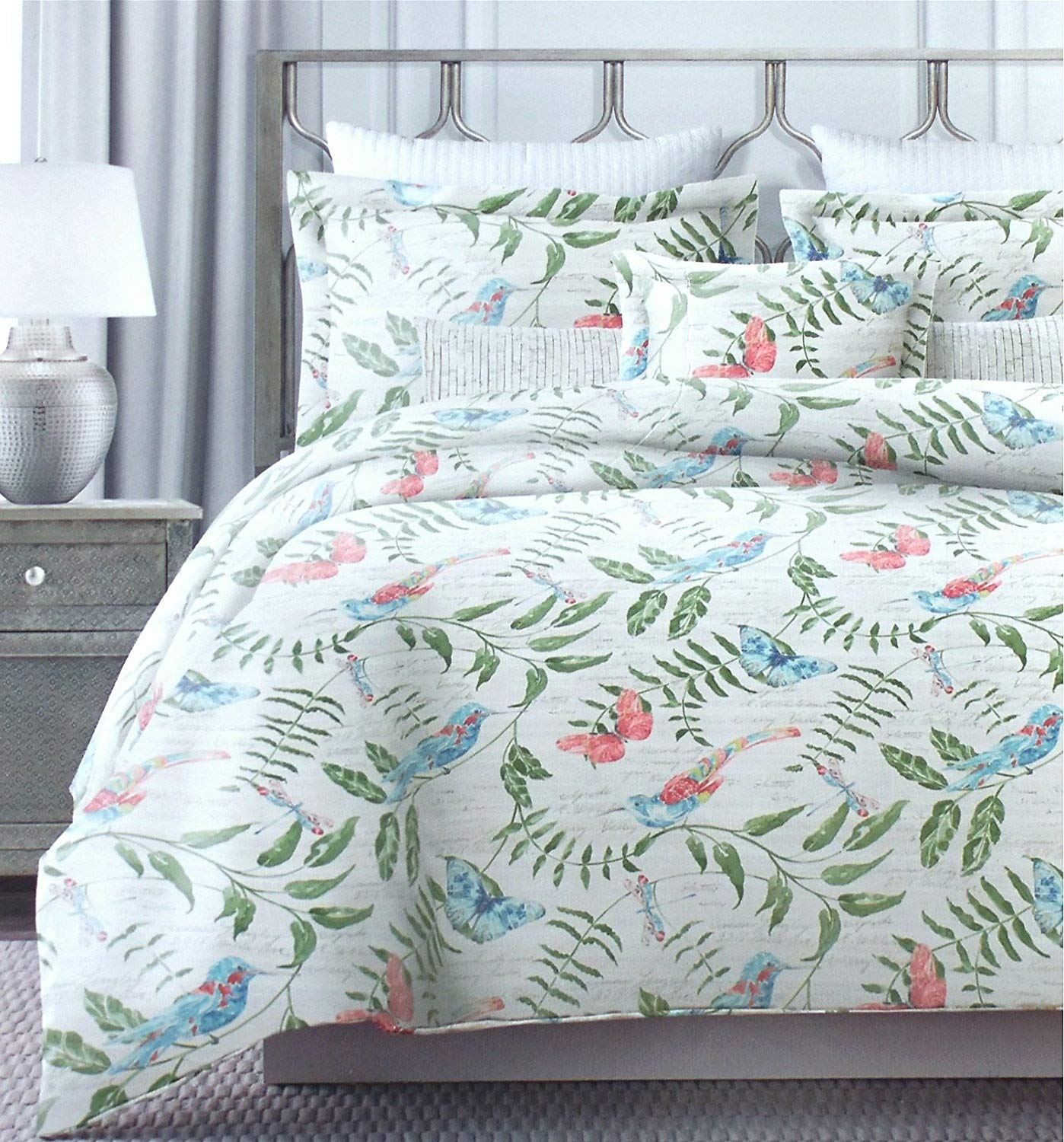 Tahari Home Vintage Botanical Wild Flower Print Duvet Quilt