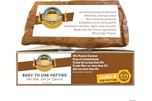Mann Lake Ultra Bee Pollen Substitute Patties, High Protein, Boosts Brood, Healthy Colony, Beekeeper Essential, Free from Animal by-Products, Rich in Vitamins & Amino Acids, 10 Lbs