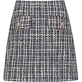 Women's Elegant High Waist A-line Plaid Tweed Skirt Bodycon Sexy Pencil Mini Skirts