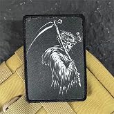 Reaper Skull Soldier Patch, Hook and Loop Patch for Clothing, Military Tactical Morale Badge Armband for Backpacks, Army Vests, Hats, Jackets
