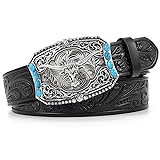 SANSTHS Cowboy Belts for Men Women Western Buckle