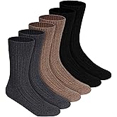 Shihanee 3 Pairs Wool Crew Socks for Men Moisture-wicking Warm Wool Socks for Winter Outdoor Sports Work Daily Wear