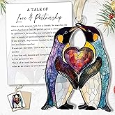 TUMSHANIP Couple Christmas Ornament 2025 - Couple Gifts - Couples Gifts for Him, Her - Christmas Ornaments for Boyfriend, Girlfriend, Husband, Wife - Penguin Gift for Couples - Acrylic Ornament & Card