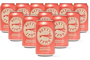 Betty Buzz Sparkling Grapefruit Premium Sparkling Soda by Blake Lively (12 pack Cans) | Natural Flavors & Sweeteners, Only Clean Ingredients