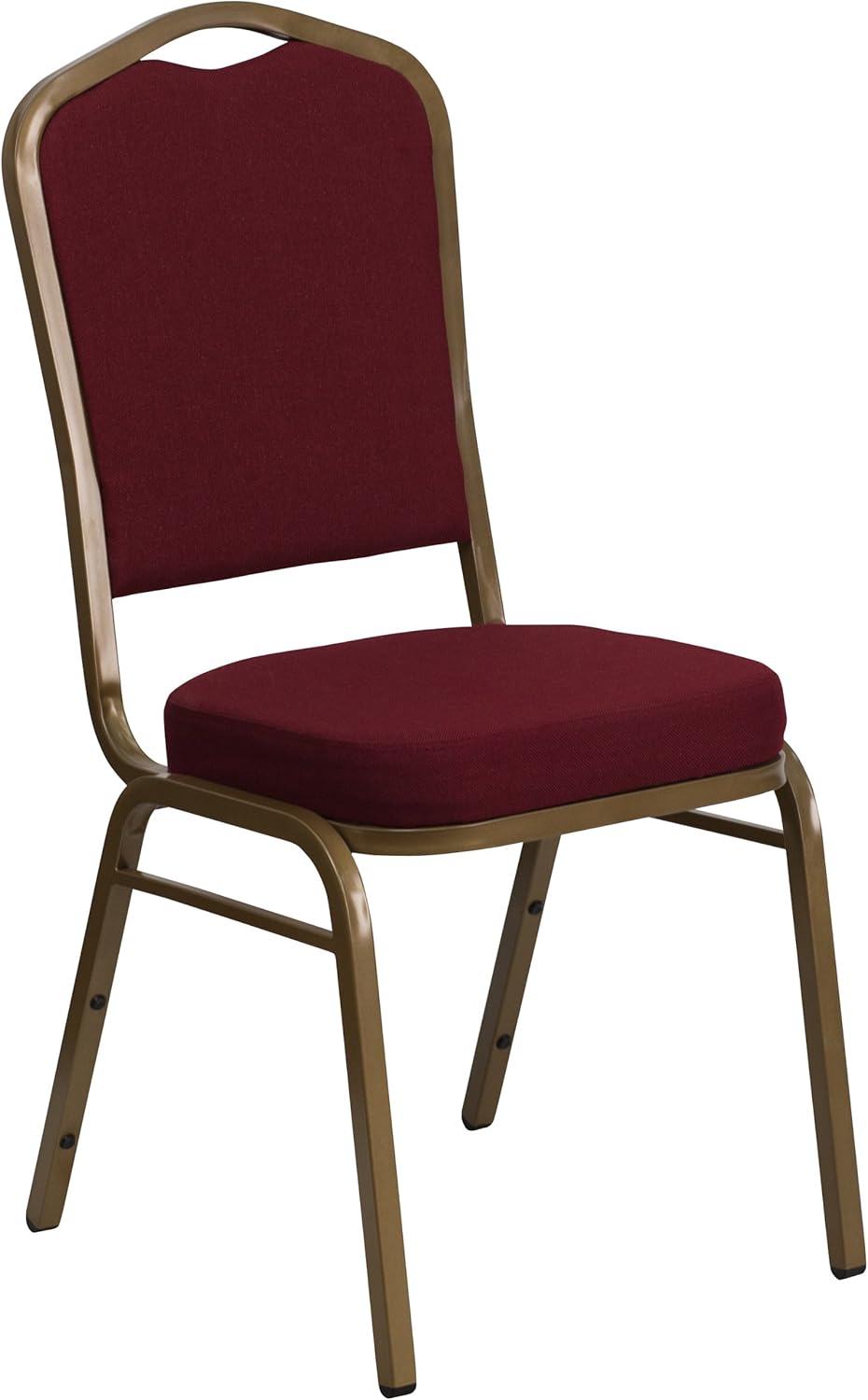 Flash Furniture HERCULES Series Crown Back Stacking Banquet Chair in Burgundy Fabric - Gold Frame: Furniture & Decor