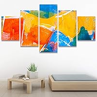 SIGNWIN 5 Panel Canvas Wall Art Modern Art Abstract Closeup Industrial Modern Art Multicolor Patterns for Home Decorations Ready to Hang - 60