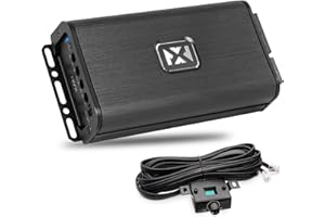 NVX VADM1v2 Micro Class D Monoblock Amplifier – 600W RMS at 1 Ohm – Compact Car/Marine/Powersports Amp with Wired Bass Remote, 4-Way Protection, Subsonic & Low-Pass Filters