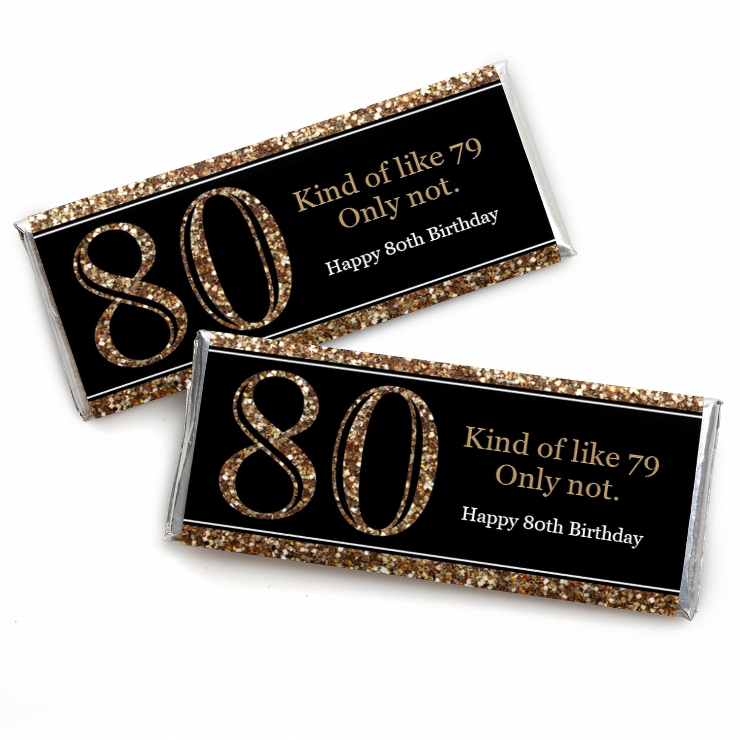 Amazon Com Adult 80th Birthday Gold Candy Bar Wrappers