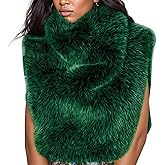 LKOUS Women's Furry Vest Top Sleeveless Pull-On High Collar Shaggy Warm Faux Fur Cropped Jacket Winter Clothes