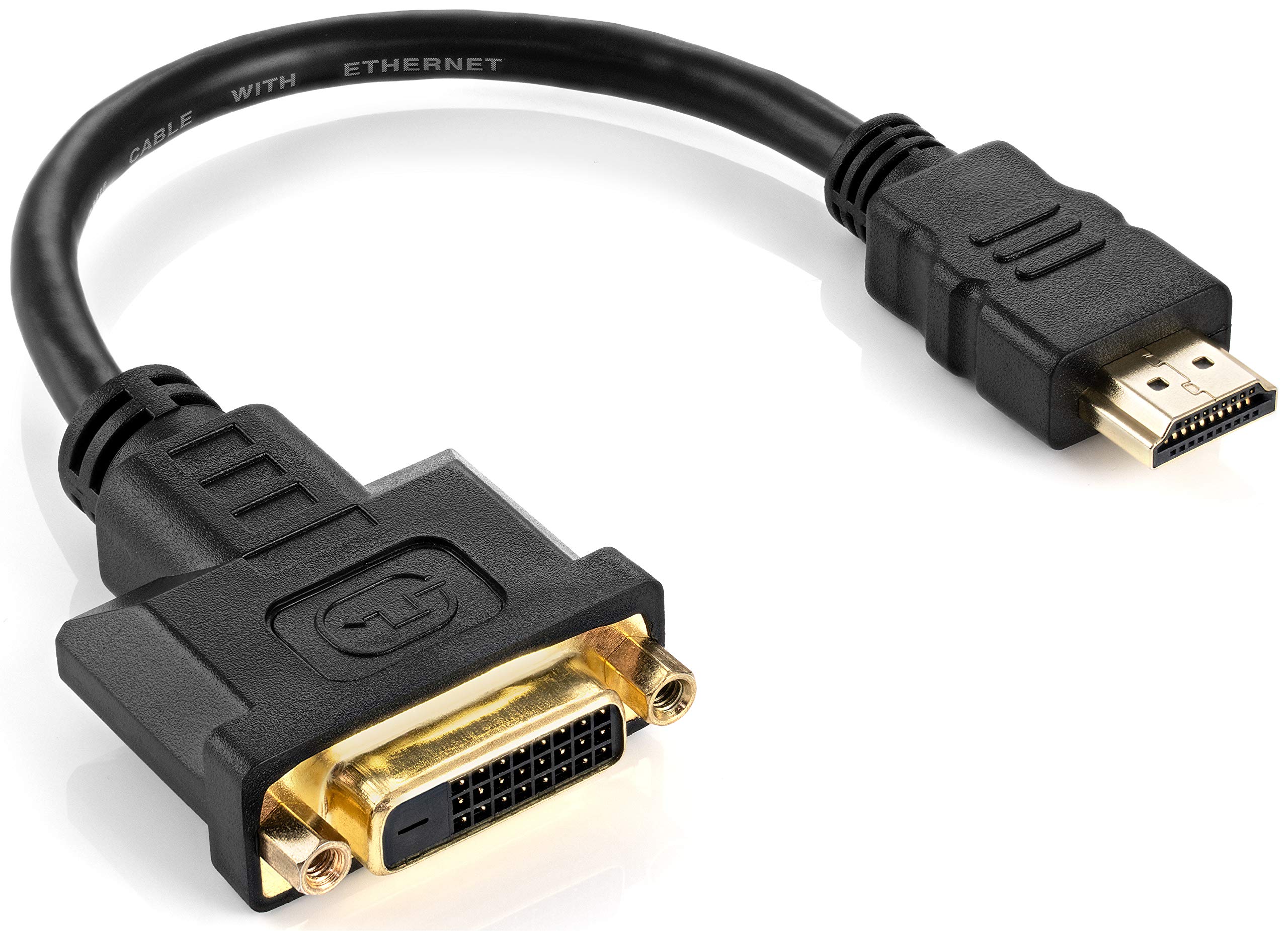 POPPSTAR HDMI plug to DVI socket (adapter 19 pin to 24+1 DVI-D), gold-plated contacts, 12 cm cable