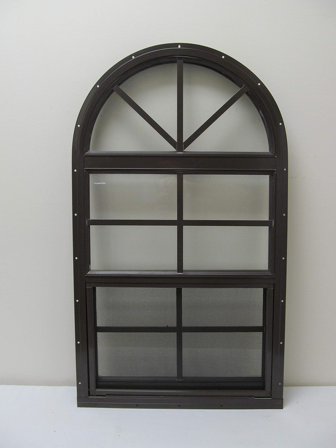 Arched Shed Playhouse Windows 24" x 48" Brown, Safety Glass Aluminum ...