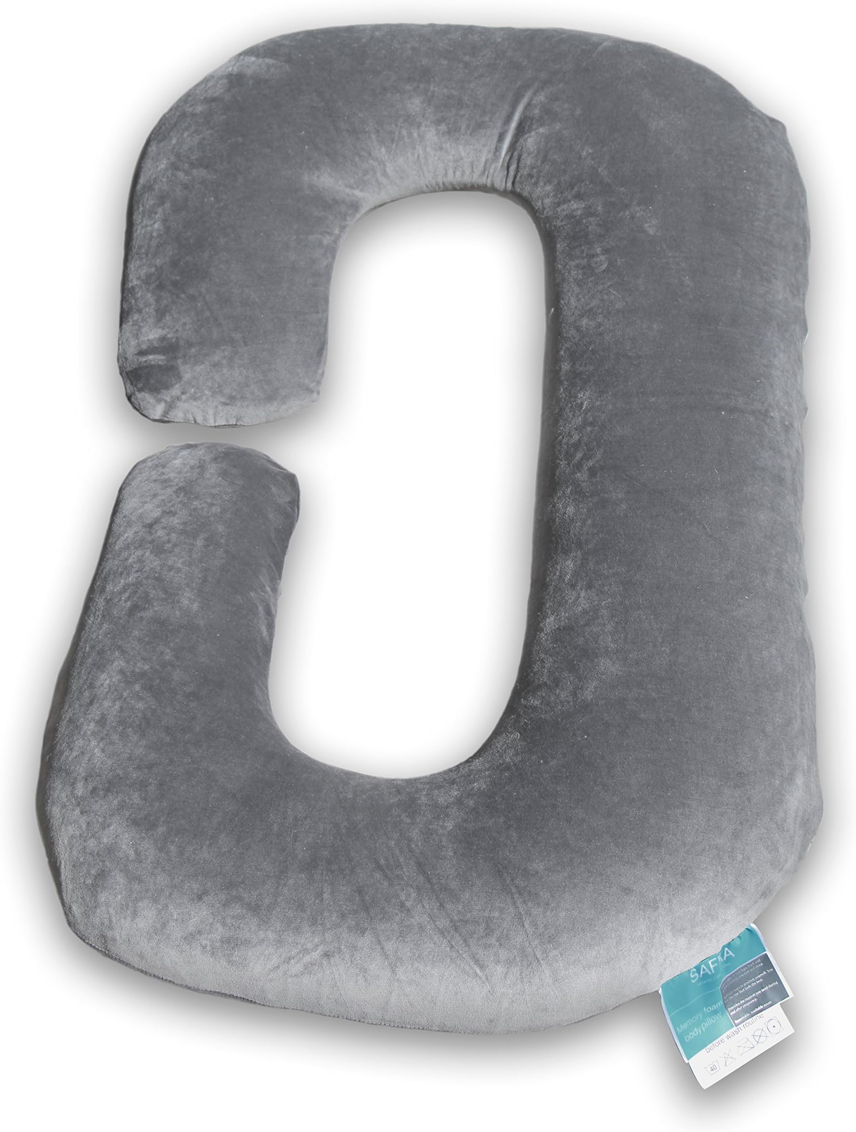 Safra Memory Foam Body Pillow Replacement Cover - Velvet - Gray
