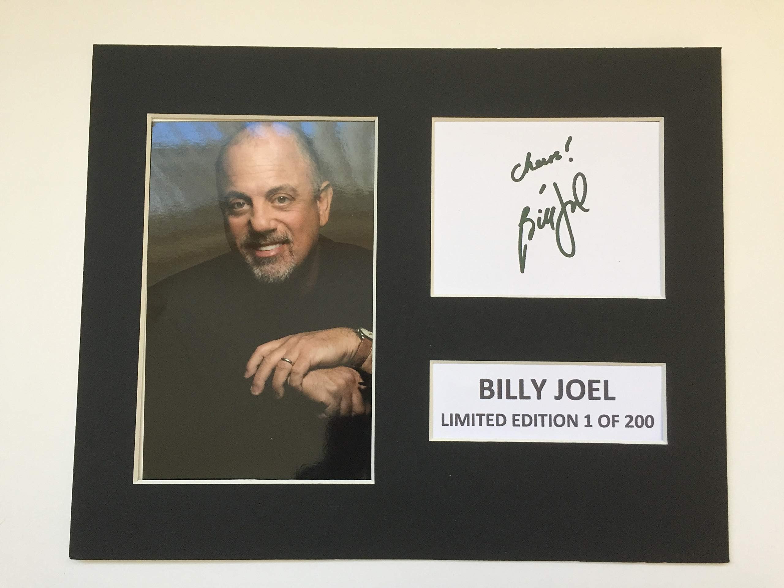 LIMITED EDITION BILLY JOEL SIGNED DISPLAY PRINTED AUTOGRAPH AUTOGRAPH AUTOGRAF AUTOGRAM SIGNIERT SIGNATURE MOUNT FRAME