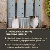 Kent & Stowe Stainless Steel Digging Spade Ash Wood Handle view 3