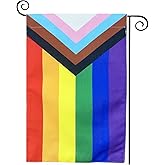 TOPFLAGS Pride Garden Flag Small Gay Yard Flags 12.5x18 Inch Double Side LGBTQ Progress Flags for Wall