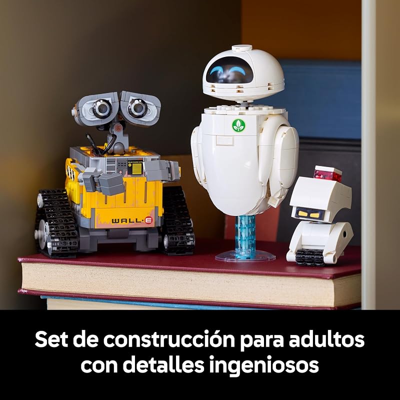 | Disney Pixar Wall-E and Eve - Kit de Modelo Adulto - Robôs de Tijolo com Figuras M-O e HAL - Decoração de Casa - Presente de Coleção para Fãs de Cinema 43279