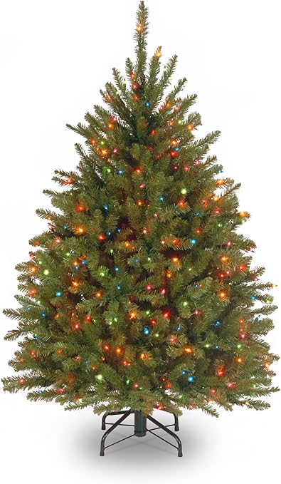 Amazon Com National Tree Company Pre Lit Artificial Christmas Tree Includes Pre Strung Multi Color Lights And Stand Dunhill Fir 4 5 Ft Home Kitchen 4.5 Foot Artificial Christmas Tree