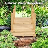 TANGZON 1.5M Wooden Garden Bridge with Safety Railings Natural view 2
