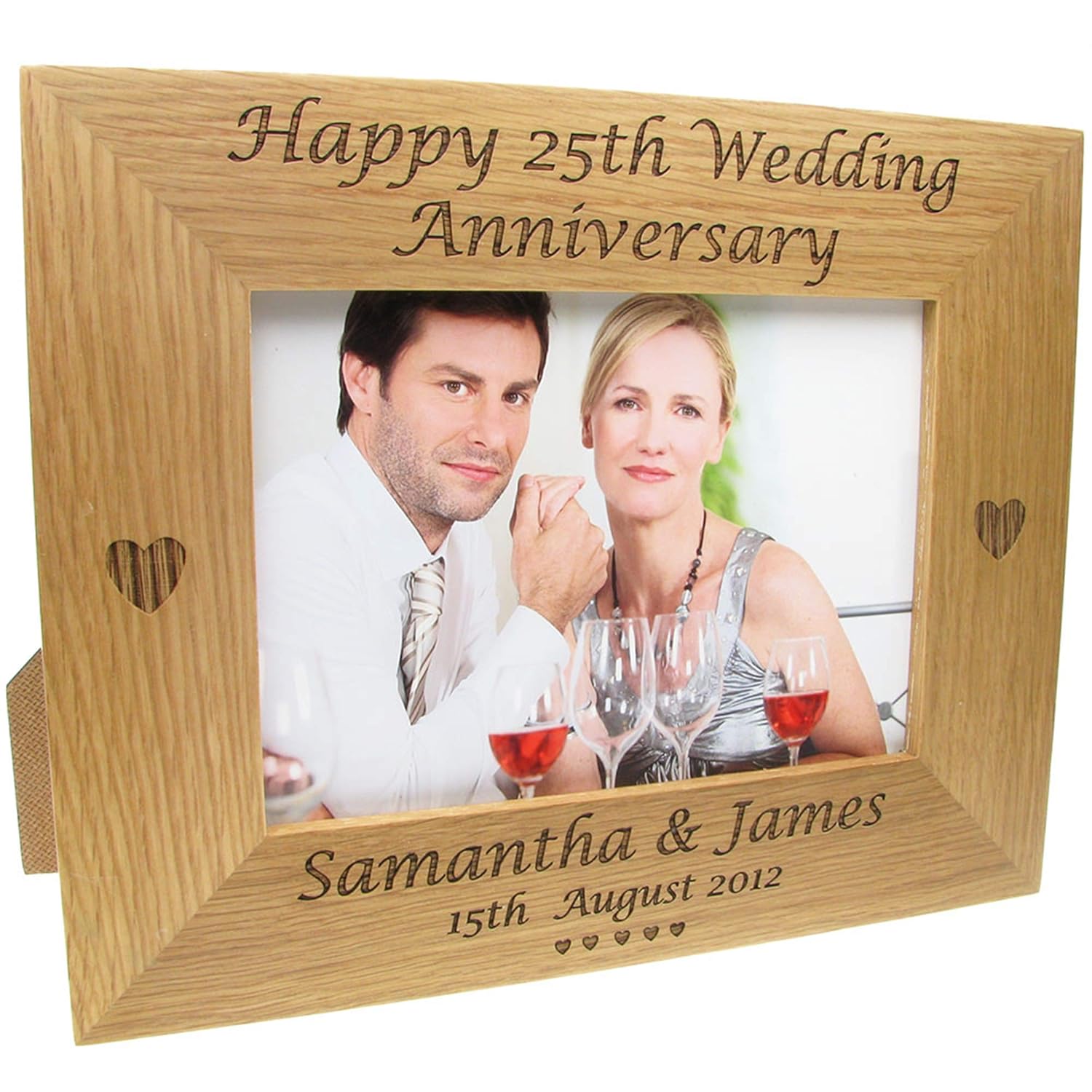 30th Wedding Anniversary Gift, Engraved Oak Wedding Anniversary Photo