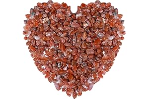 ideayard Red Agate Tumbled Crystal Chips 0.95lb Natural Irregular Shaped Crushed Quartz Stone Healing Stones Home and Office Desktop Decorative