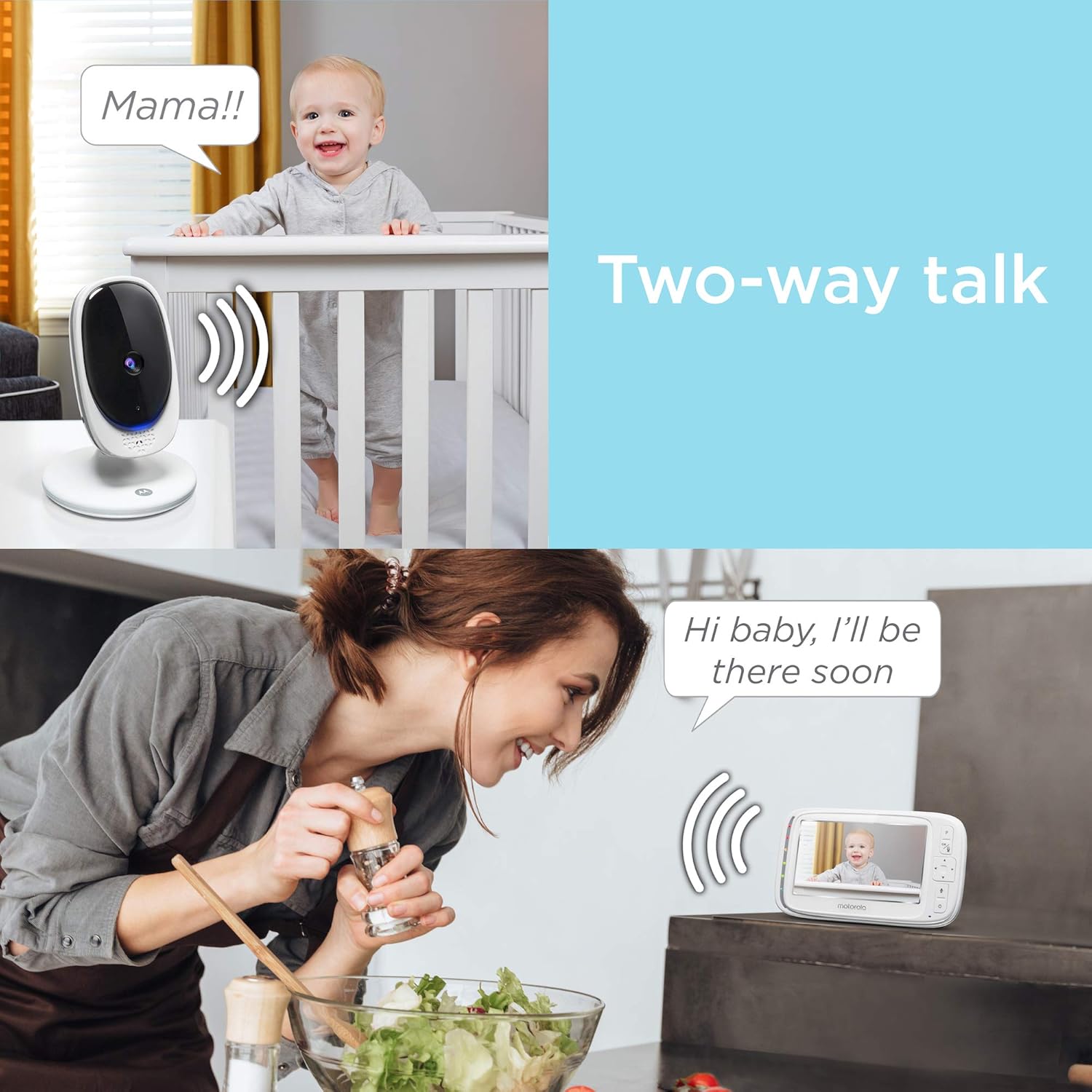 motorola comfort 50 digital video audio baby monitor with 5 inch color screen