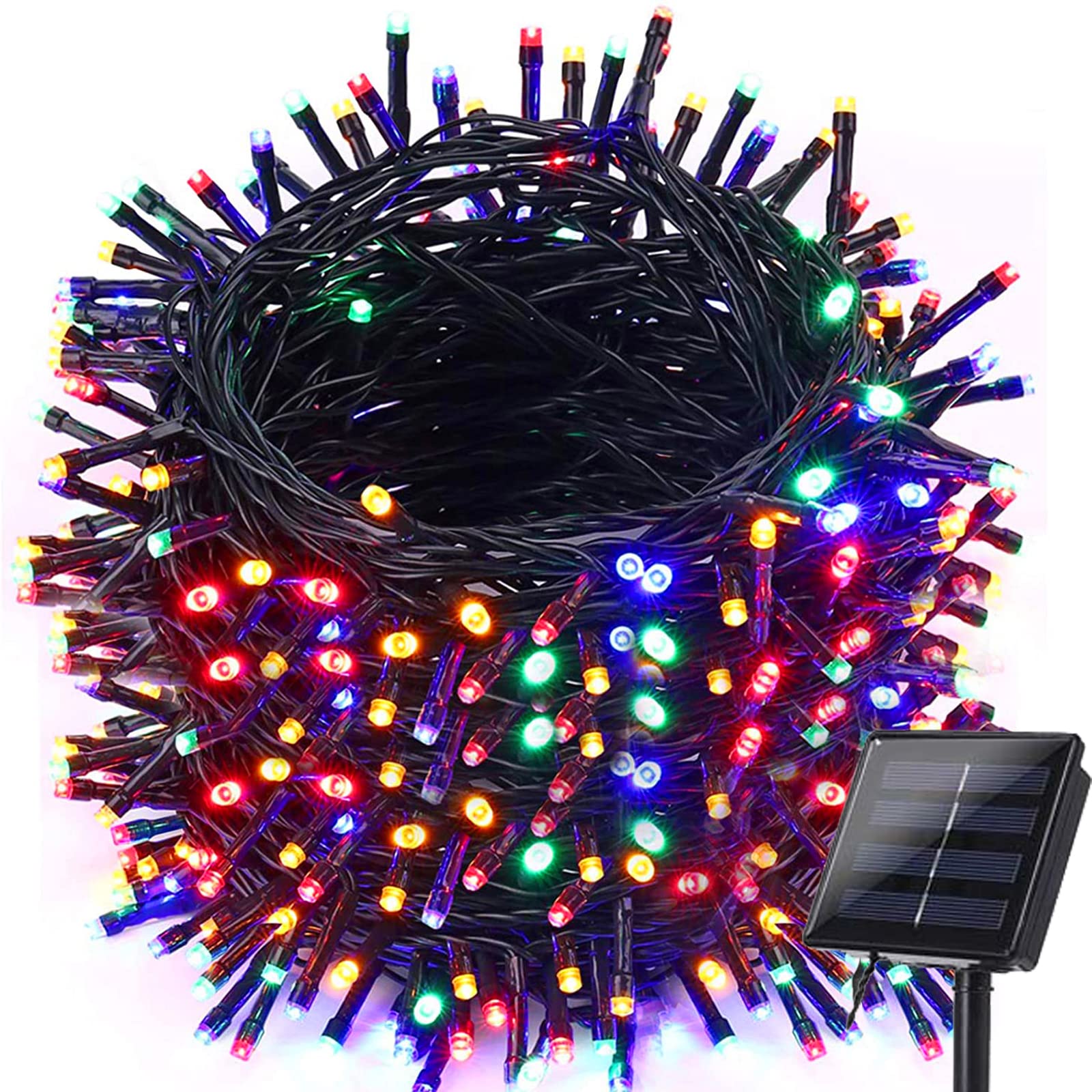 Photo 1 of Solar Christmas Lights Outdoor, 98.4ft 300 LED Solar Fairy String Lights, 8 Modes Waterproof Christmas Lights for Garden, Patio, Bush, Home, Party, Wedding, Holiday, Tree Decorations (Multicolor)