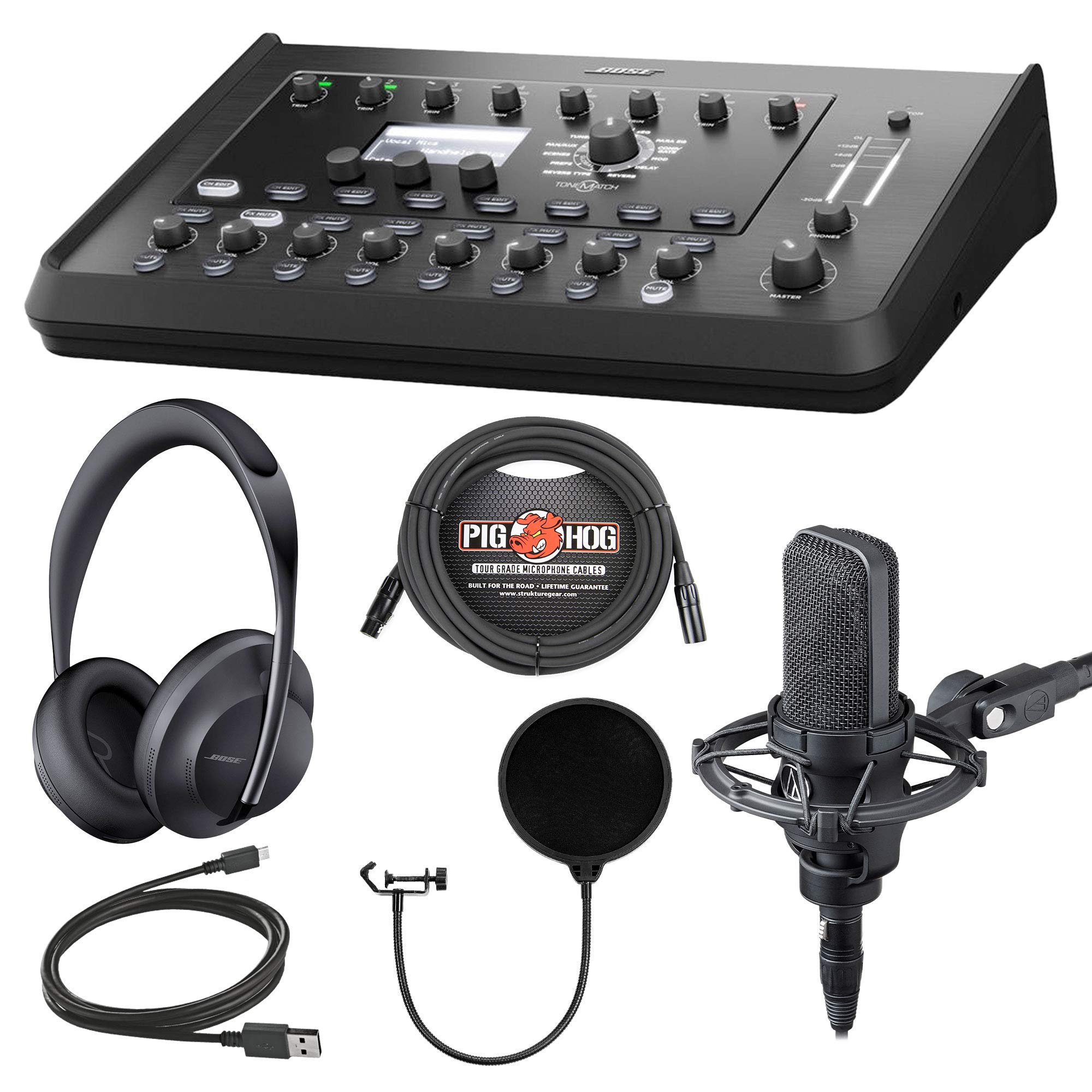 Bose Professional T8S ToneMatch 8-Channel Digital Mixer Live Streaming Bundle with Microphone, Bose 