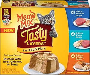 Meow Mix Pate Wet Cat Food, 2.75 Ounce Cups