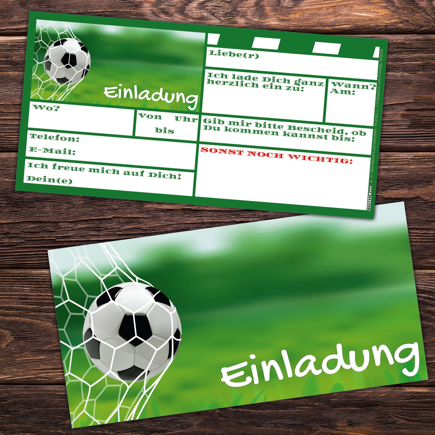 Einladungen Fur Jungen Madchen Und Erwachsene Von Breitenwerk 12 Fussball Einladungskarten Im Karten Set Zum Kinder Geburtstag Oder Party Basteln Malen Nahen Kuche Haushalt Wohnen Suenaacampo Com 