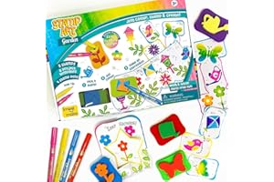 Imagimake Stamp Art - Garden - Stamps for Kids with Easy Blending Pens | Arts and Crafts for Kids Ages 3-5 | 3 to 5 Year Old Girl Gifts & Boy Gifts | Coloring Set