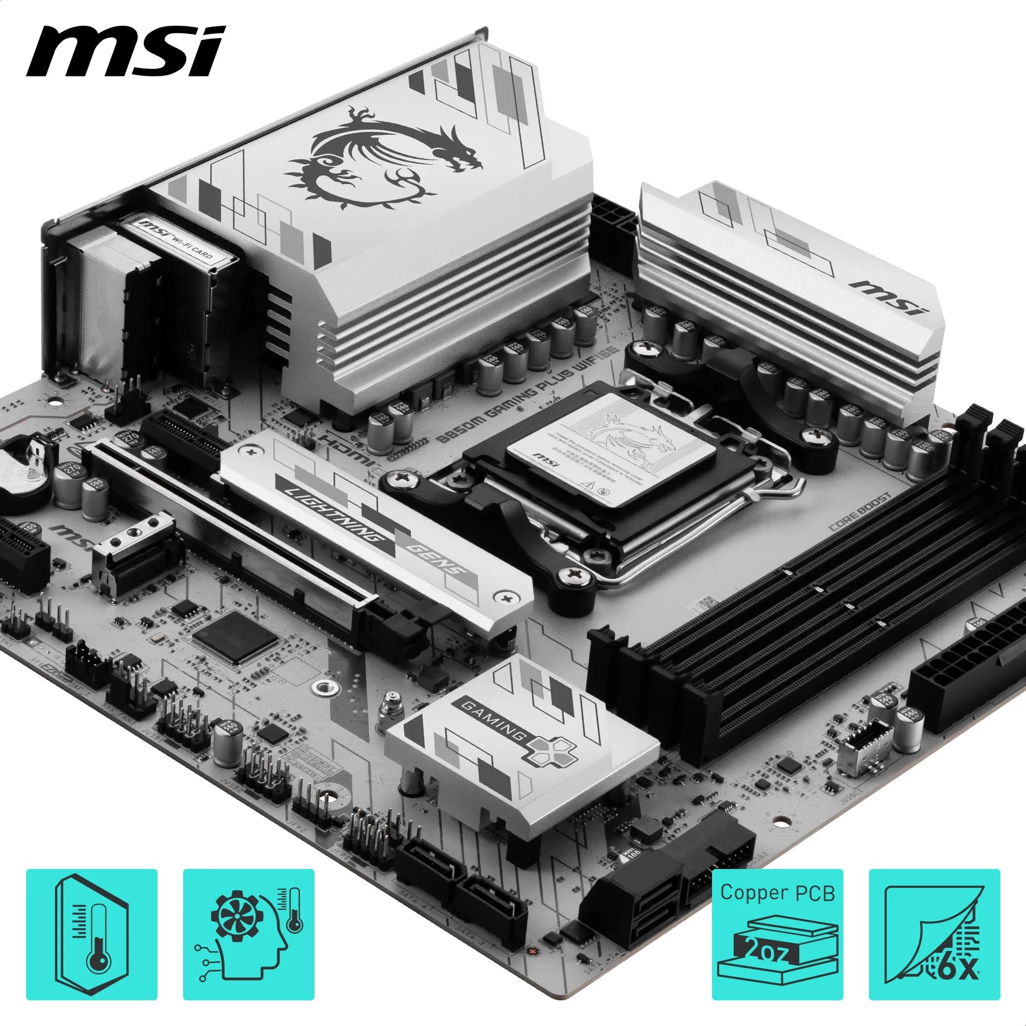 Msi B850M Gaming Plus Wifi 6E Motherboard M.2 Heatsink And Storage Layout