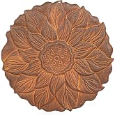 Sungmor Vintage Cast Iron Lotus Stepping Stone, Full Rust | Heavy-Duty Decorative Garden Path Paver, Wear-Resistant Outdoor Walkway Stone for Yard, Patio, Lawn Landscaping