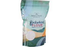 RELATIVE FOODS Organic Buckwheat Flour – Naturally Buckwheat Powder – 100% Whole Grain, Non-GMO, High Fiber – Organic Gluten Free Flour Great for Baking, Pancakes, Soba Noodles – 2lb Resealable Bag