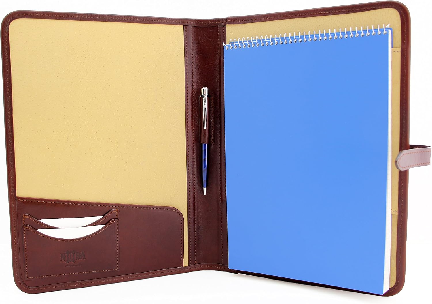 Brown Leather Business Padfolio, A4 Organiser for Lawyers & Legal Professionals, Premium Italian Leather Document Holder