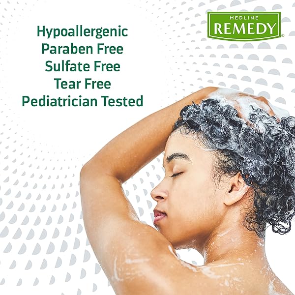 MEDLINE REMEDY CLINICAL HYDRATING SHAMPOO & BODY WASH (16 FL OZ), VANILLA SCENT, CLEANSER, NO-RINSE, ADULTS, KIDS, SHOWER OR BEDSIDE, DIMETHICONE, SULFATE FREE