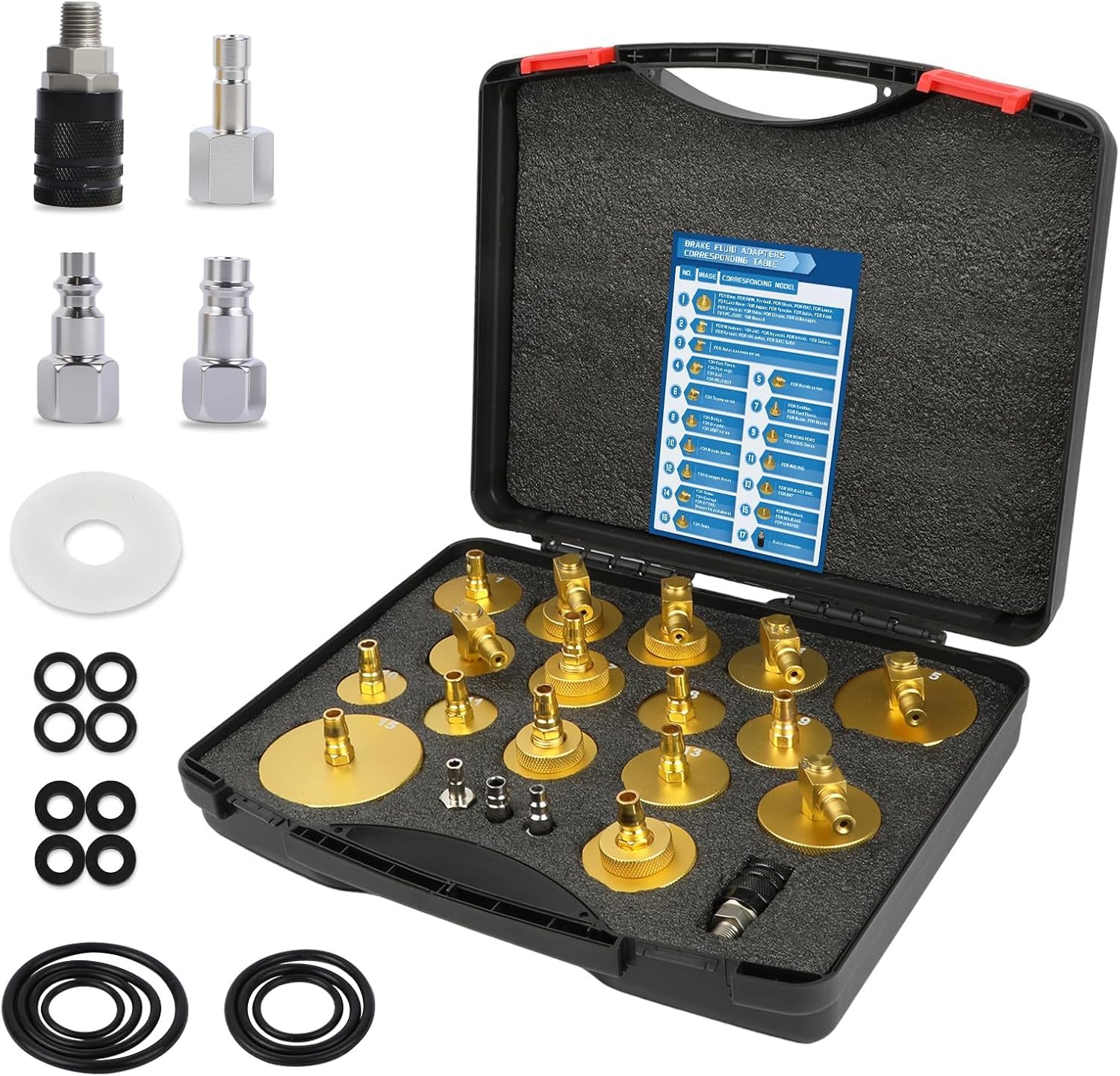 Photo 1 of **FACTORY SEALED** OURANTOOLS 20PCS Brake Bleeder Kit, Aluminum Master Cylinder Bleeding Kit Tool with 4PCS Quick Connector for Honda, Toyota and Most Vehicles
