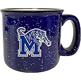 R and R Imports Memphis Tigers Speckled Ceramic Camper Coffee Mug (Navy) 16 oz Officially Licensed Collegiate Product