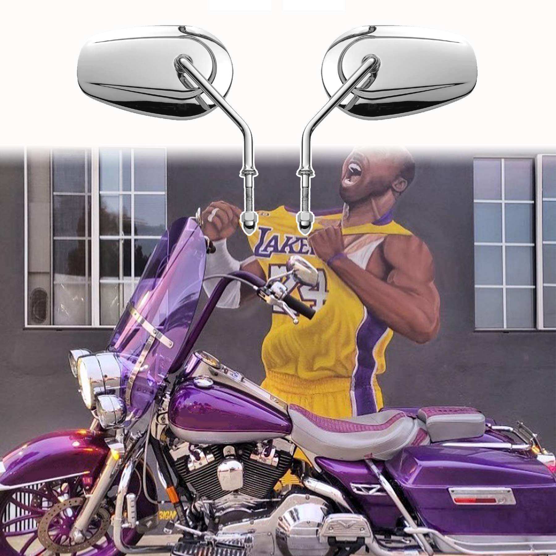 Photo 1 of Fits 2021 Sportster mirrors Harley mirrors chrome tapered-style for 2014 Street Glide mirrors + 20 Road Glide mirrors + Dyna motorcycle mirrors + 17 Heritage Softail Classic FLSTC + 19 Road King FLHR
