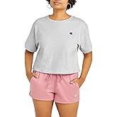 Champion womens Cropped Reverse Weave Crew, Left Chest C