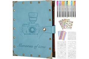 ZEEYUAN Leather Scrapbook Album 60 Pages Love Memory Photo Book Album 8.5x11 inch, Scrapbooking Supplies Kits for Couples Anniversary Vintage Travelling Scrapbook Family Scrap Book