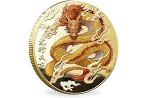 CYOUNG Golden Chinese Dragon's Blessing Solid Alloy Lucky Coin - Harness The Power of The Loong - Lottery Tickets Scratcher Tool