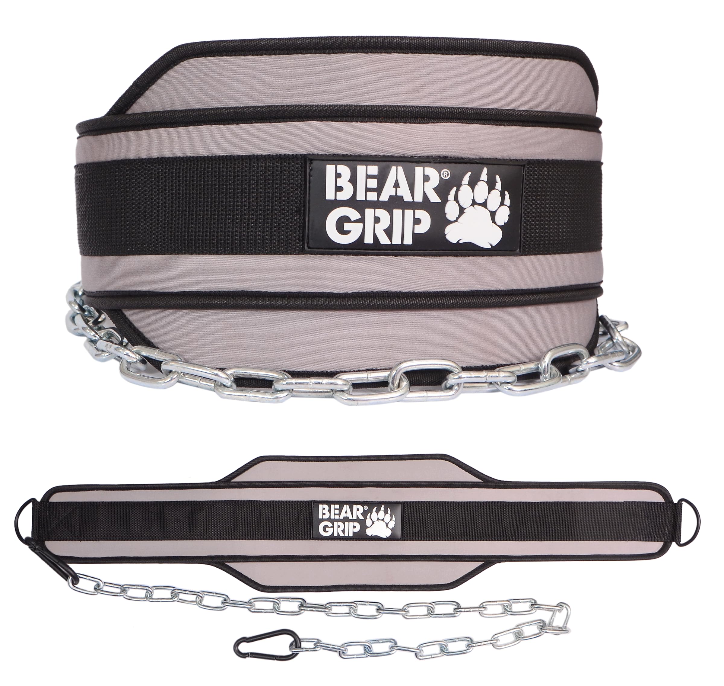 Bear Grip -Weighted Dip & Pull up Belt for Strength Training, Bodybuildng (Grey) โ image 1