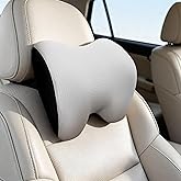 Make Comforting Car Headrest Pillow, Car Pillow for Driving with Adjustable Strap, 100% Memory Foam Neck Cushion, Breathable Removable Cover & Ergonomic Design - Car Neck Pillow(Moonlight-Silver, 1PC)