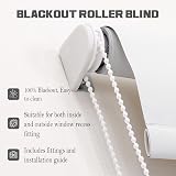 Funky Gadgets White Thermal Blackout Roller Blind 90x165 Easy Fit view 7